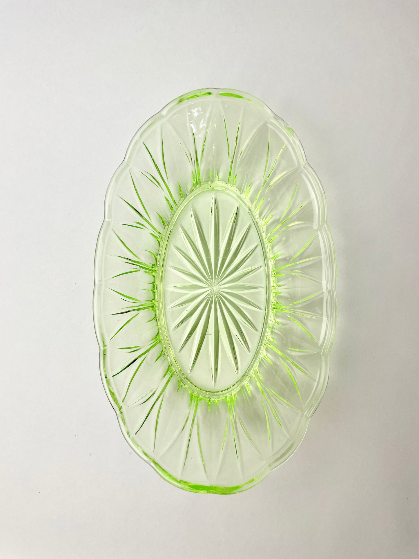 Uranium Glass Dish 27cm