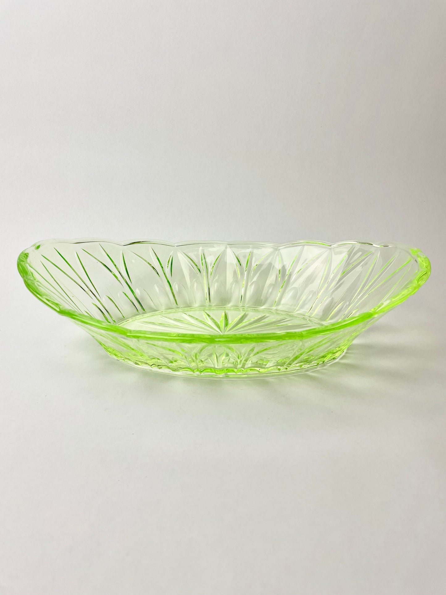 Uranium Glass Dish 27cm