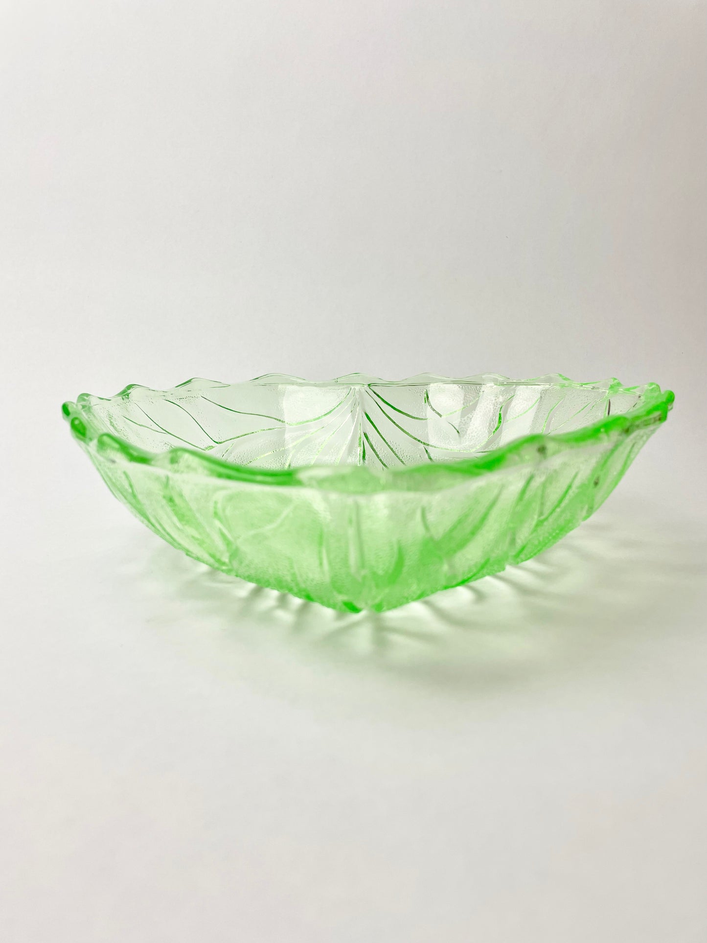 Bagely Green Uranium Glass Bowl