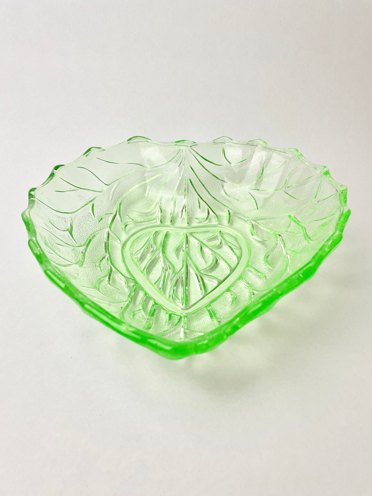Bagely Green Uranium Glass Bowl