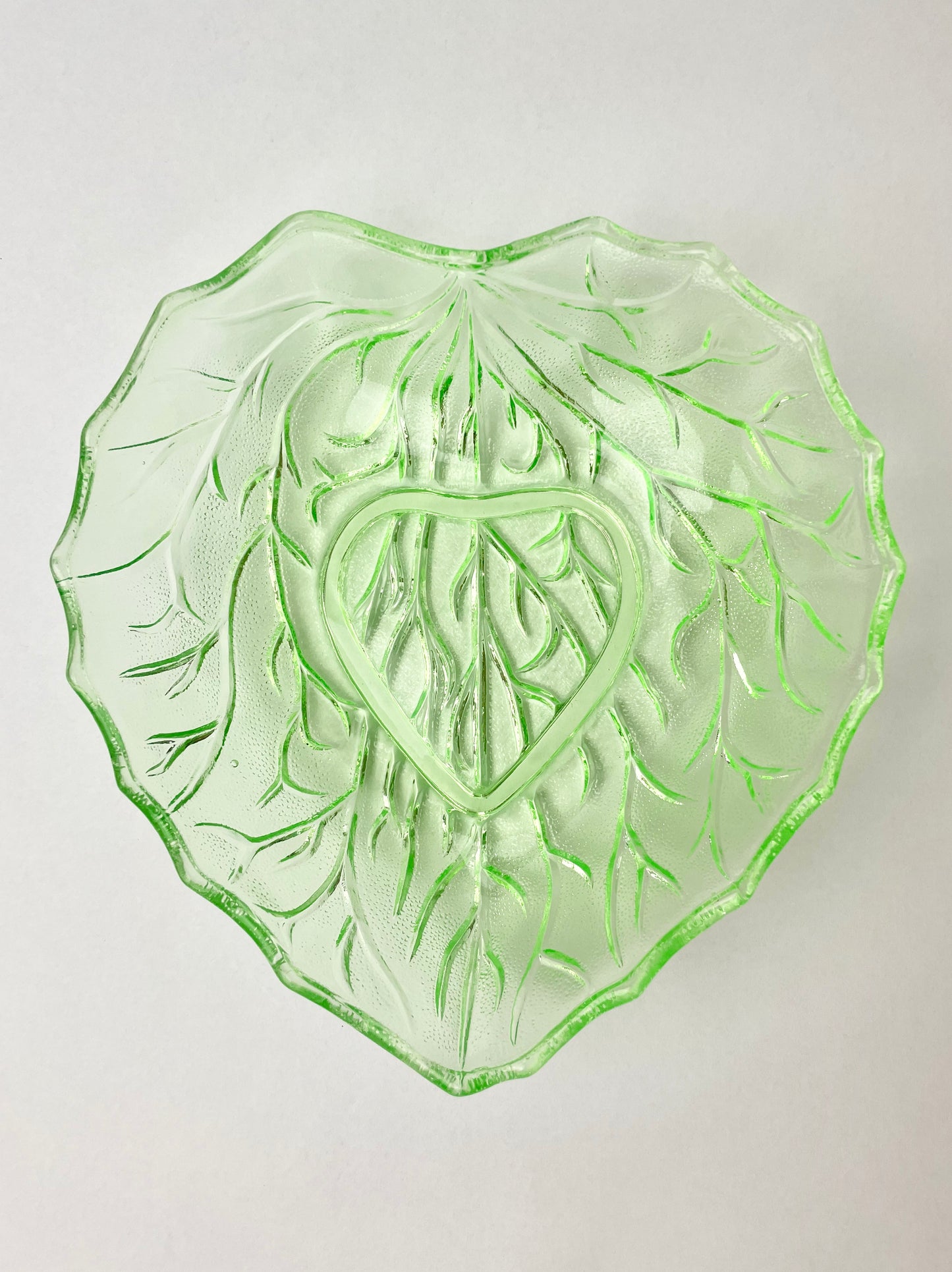 Bagely Green Uranium Glass Bowl