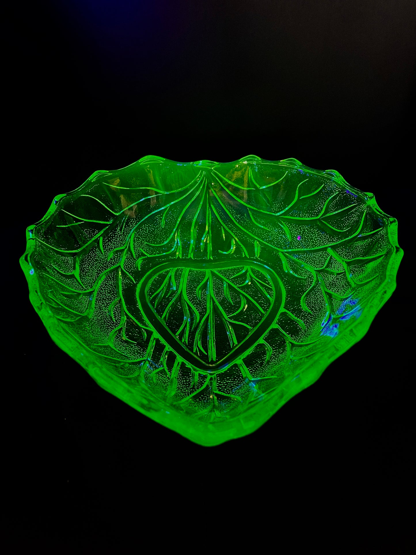 Bagely Green Uranium Glass Bowl
