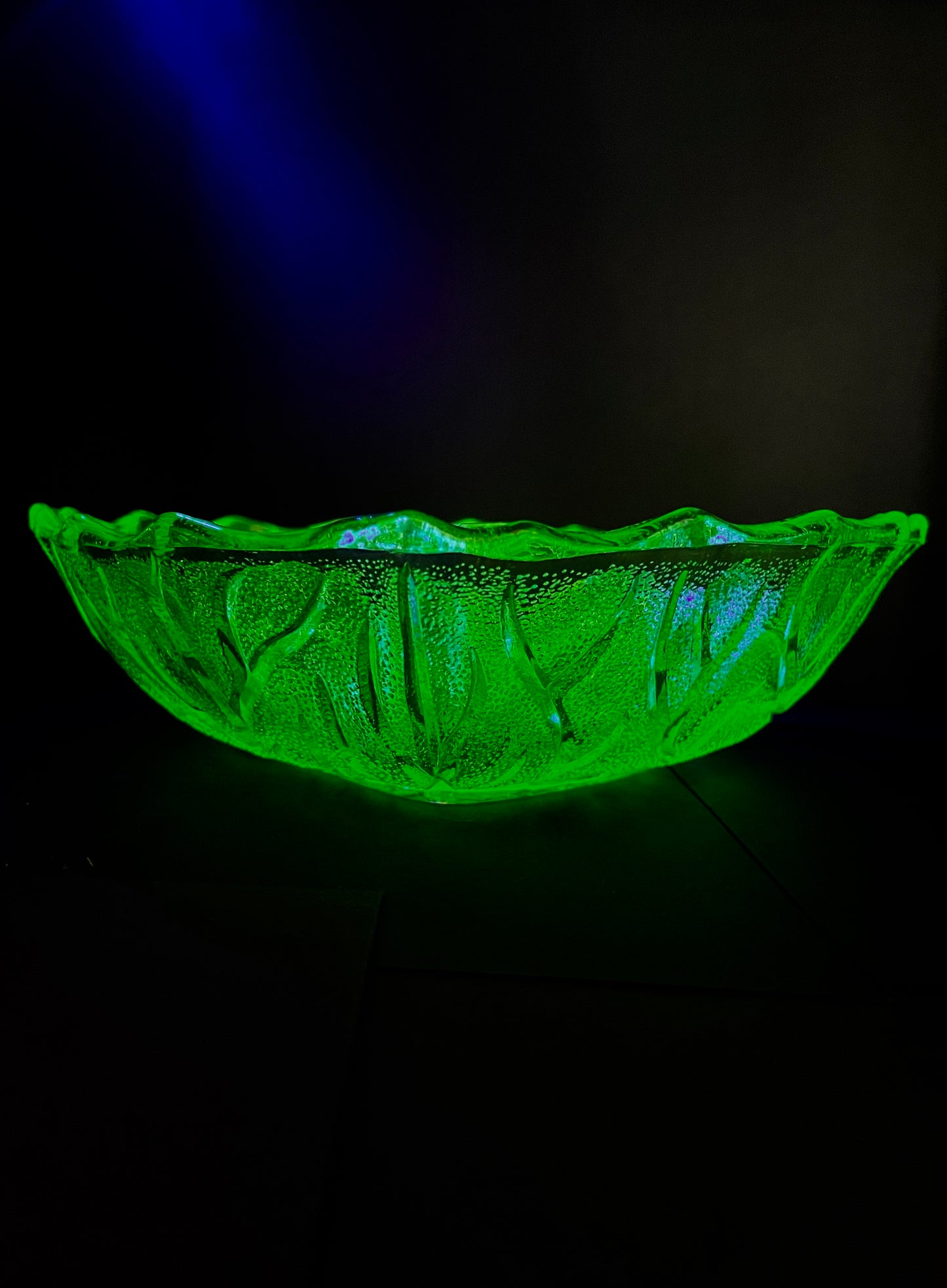 Bagely Green Uranium Glass Bowl