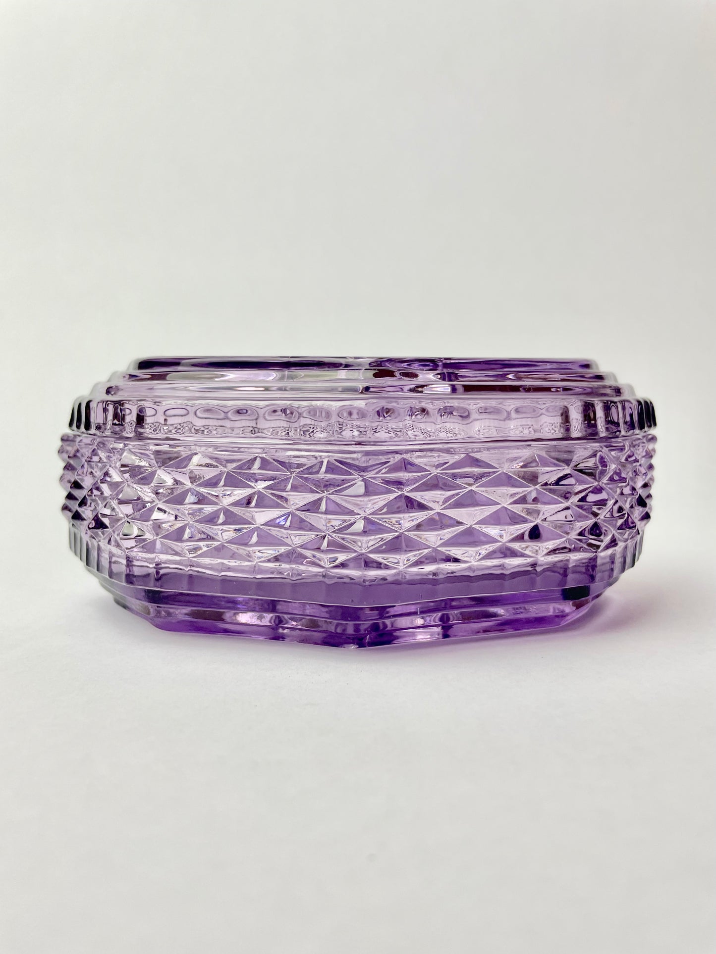 Amethyst Glass Lidded Trinket Box