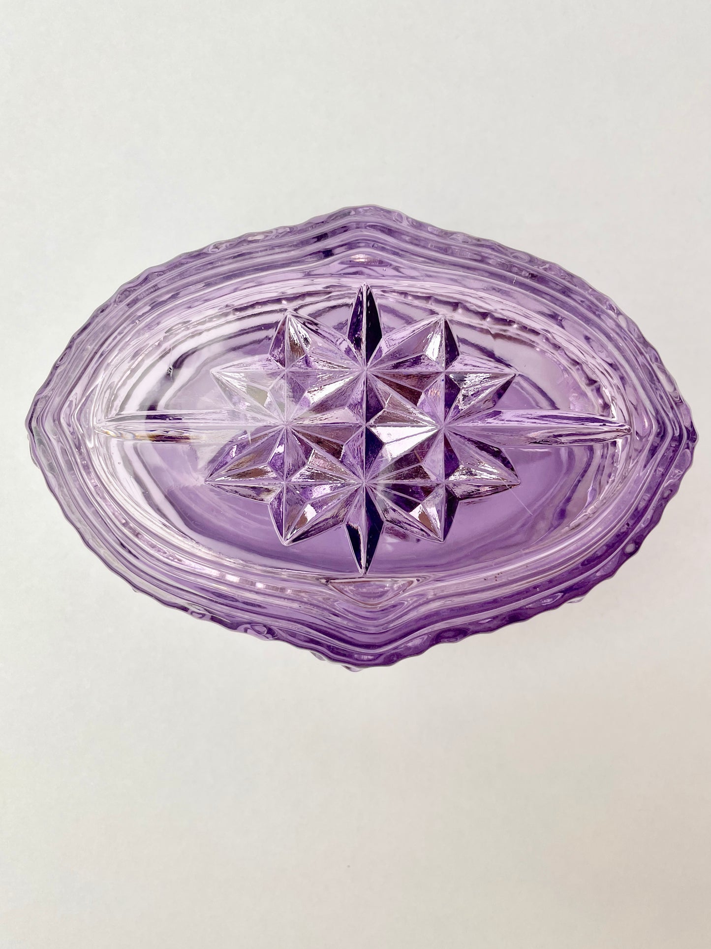 Amethyst Glass Lidded Trinket Box