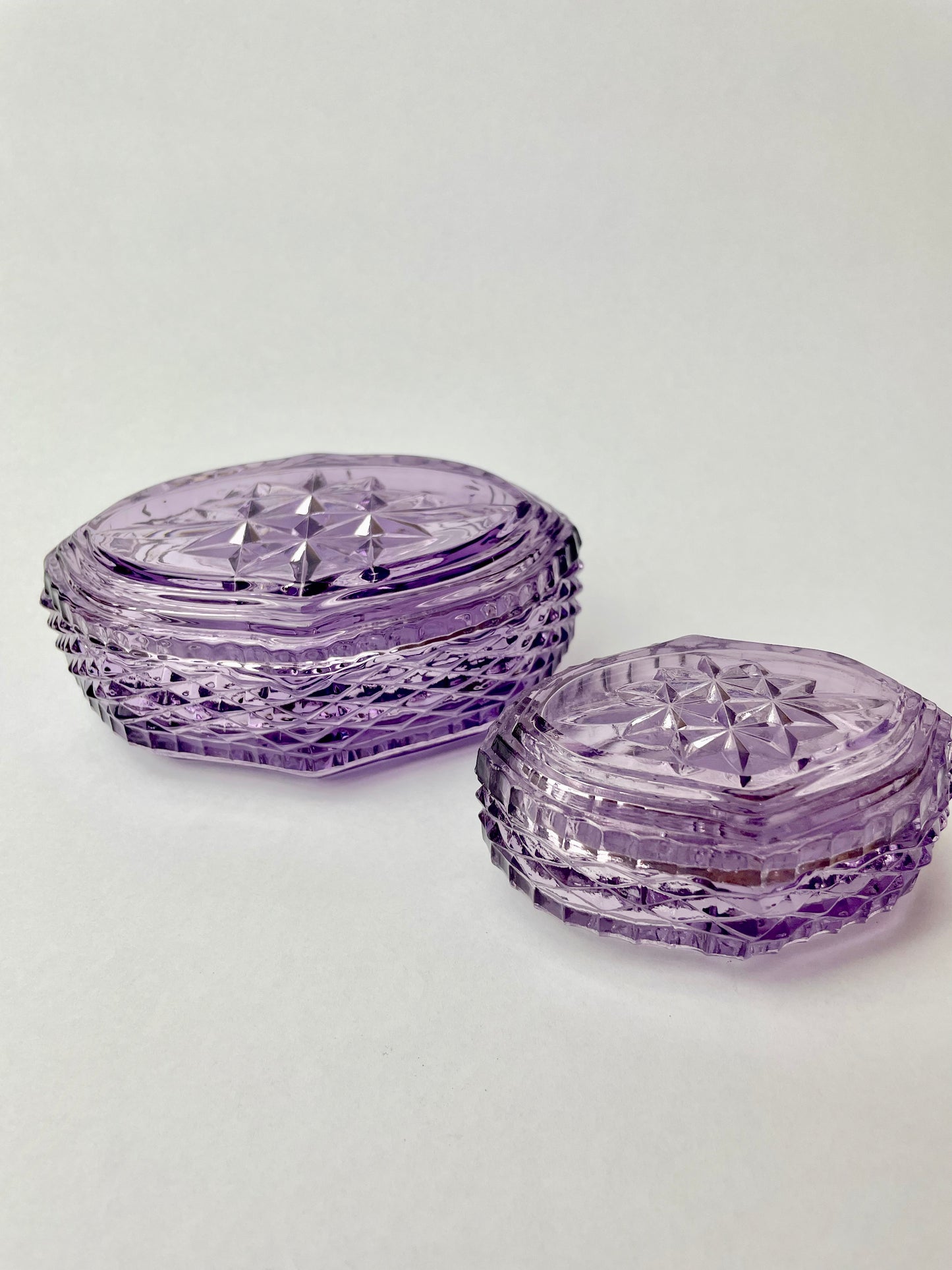 Amethyst Glass Lidded Trinket Box