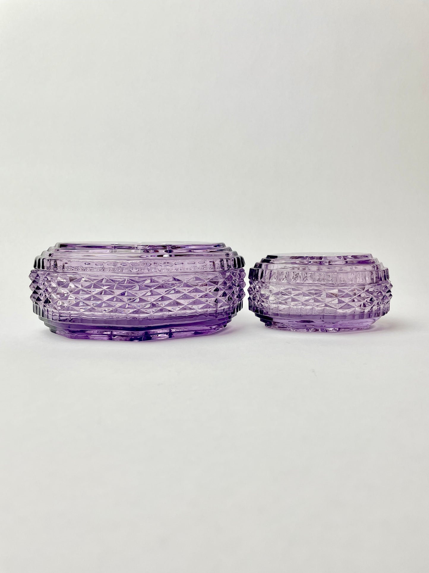 Amethyst Glass Lidded Trinket Box