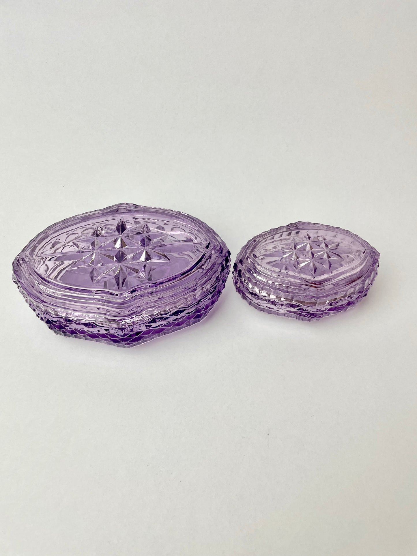 Amethyst Glass Lidded Trinket Box