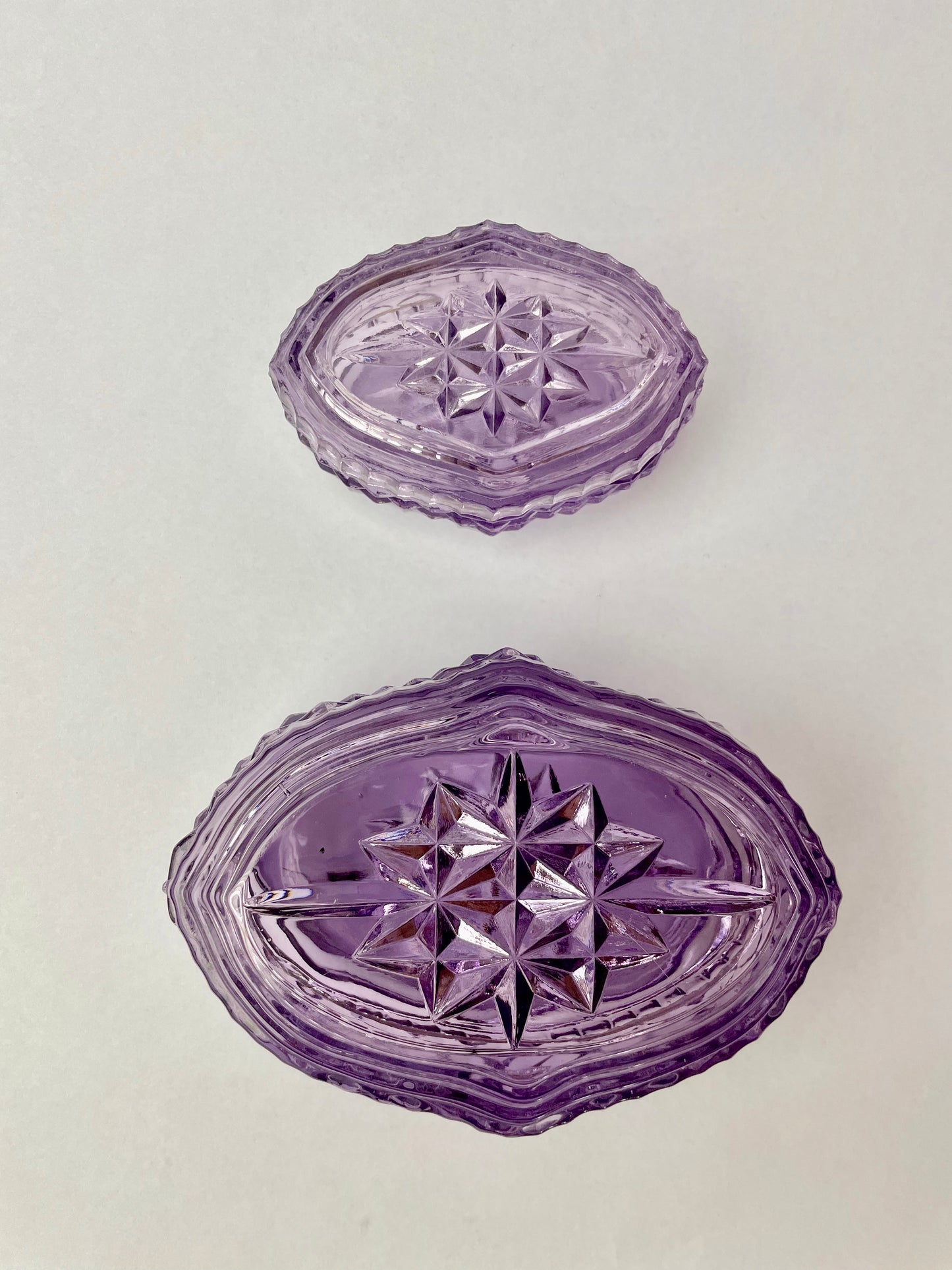Amethyst Glass Lidded Trinket Box