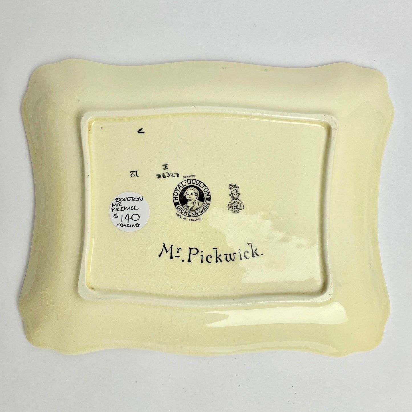 Large Royal Doulton Dickens Ware Plate – Mr Pickwick – 23.5cm