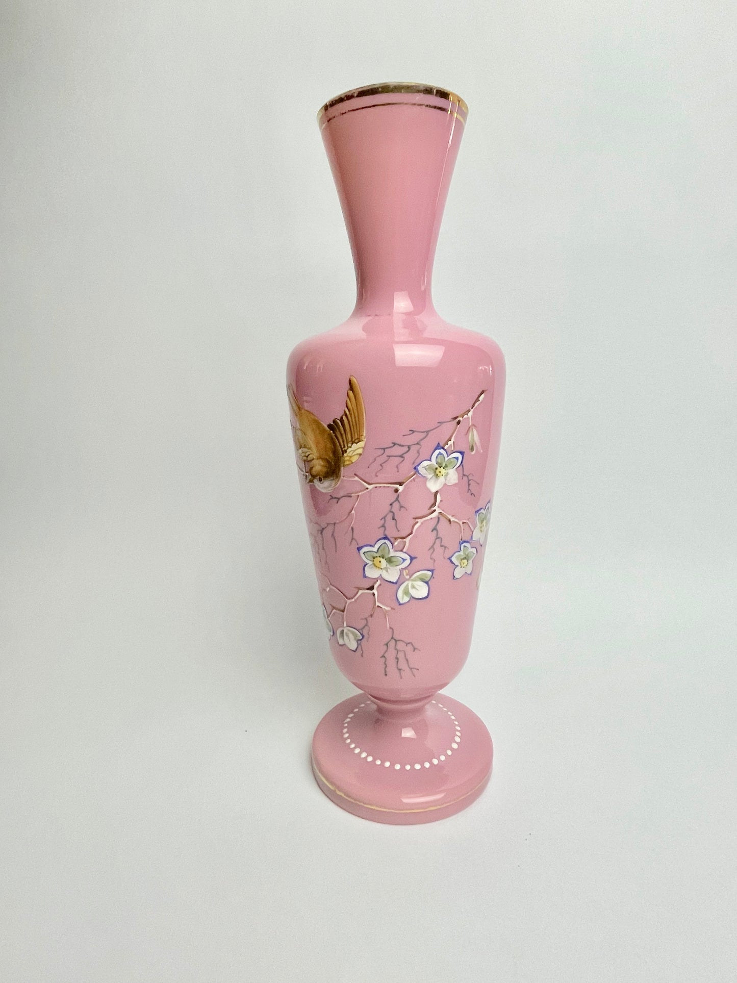 Pink Victorian Hand-painted Vase