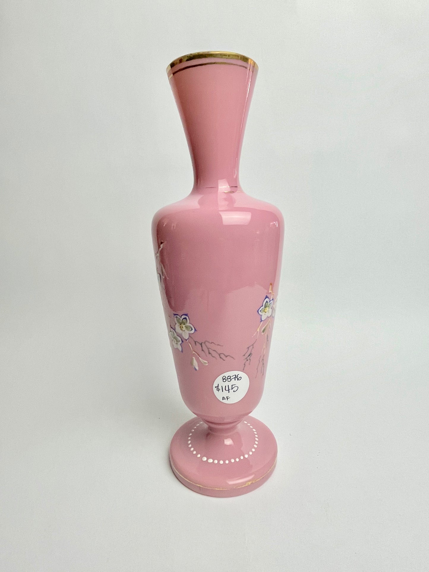 Pink Victorian Hand-painted Vase