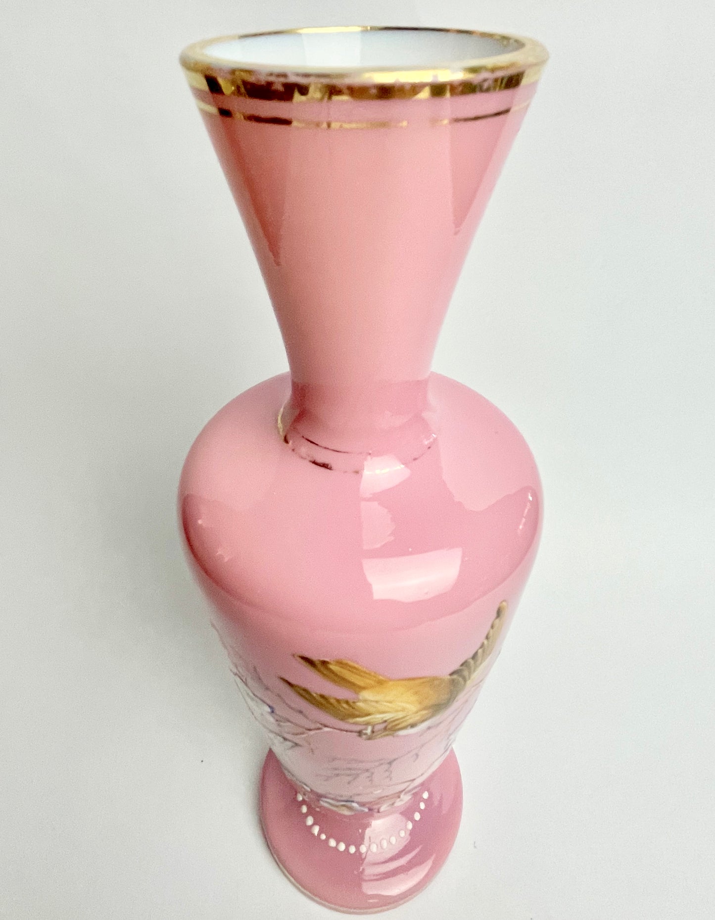 Pink Victorian Hand-painted Vase