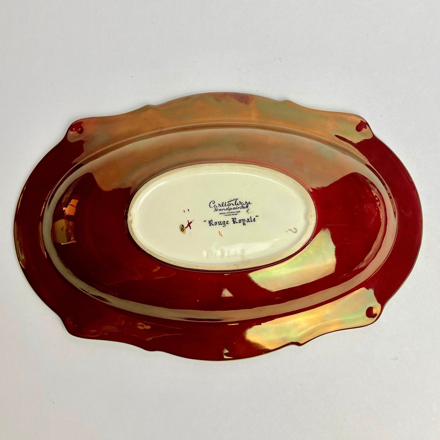 Large Carlton Ware Rouge Royale Plate – Oriental Pagoda – 28cm