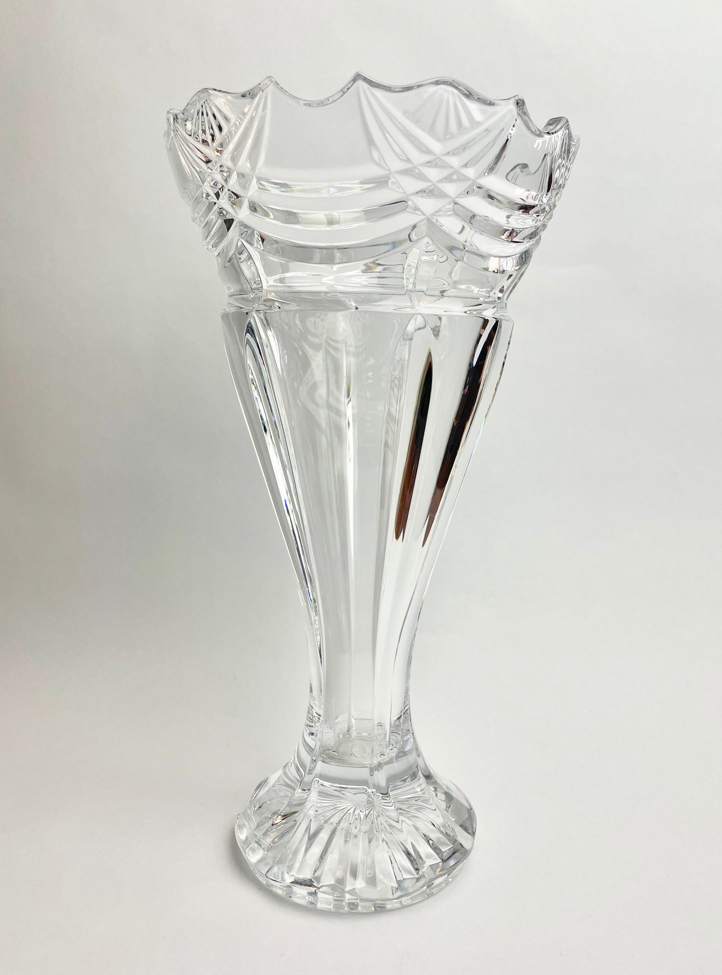 Large 24% Lead Crystal Vase by Shannon Crystal Designs of Ireland