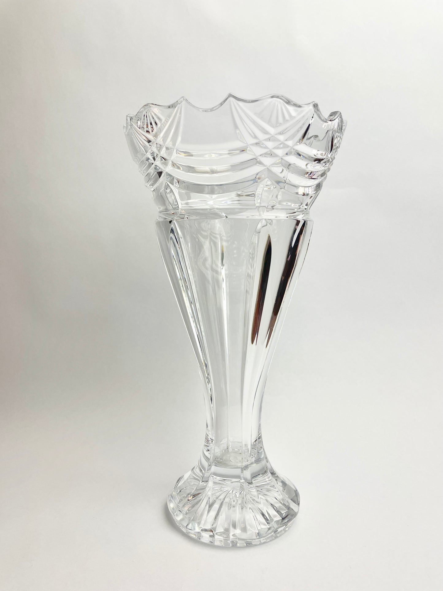 Large 24% Lead Crystal Vase by Shannon Crystal Designs of Ireland