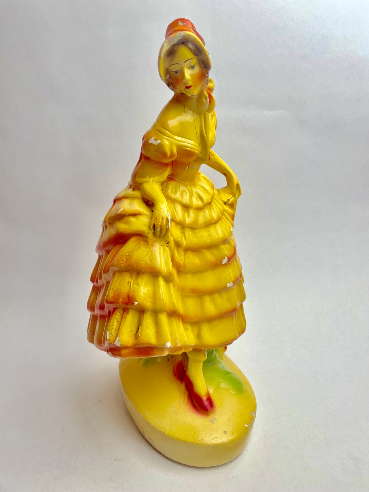 Chalkware Crinoline Dancing Lady by Mattei Bros & Co.