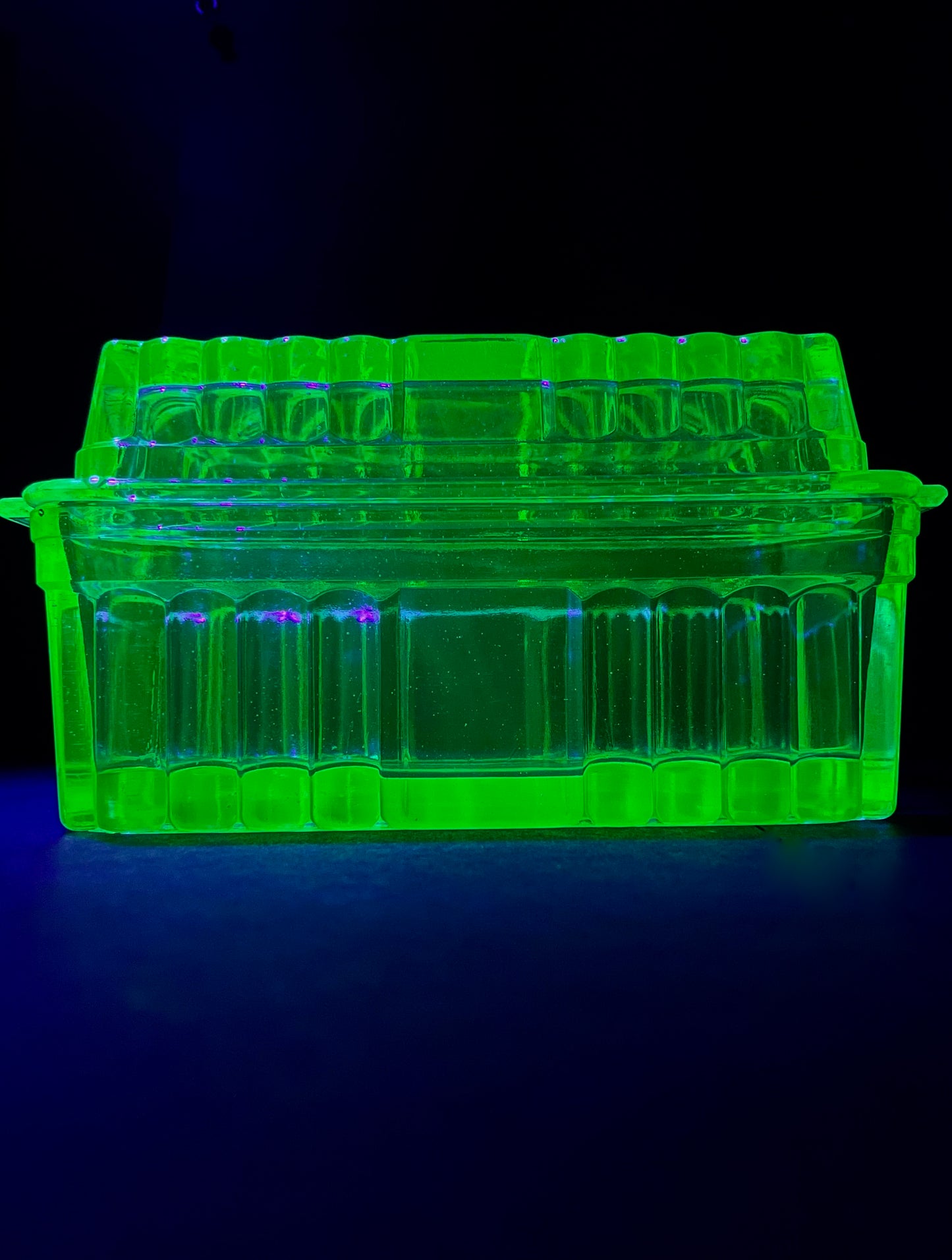 Uranium Glass Butter Dish