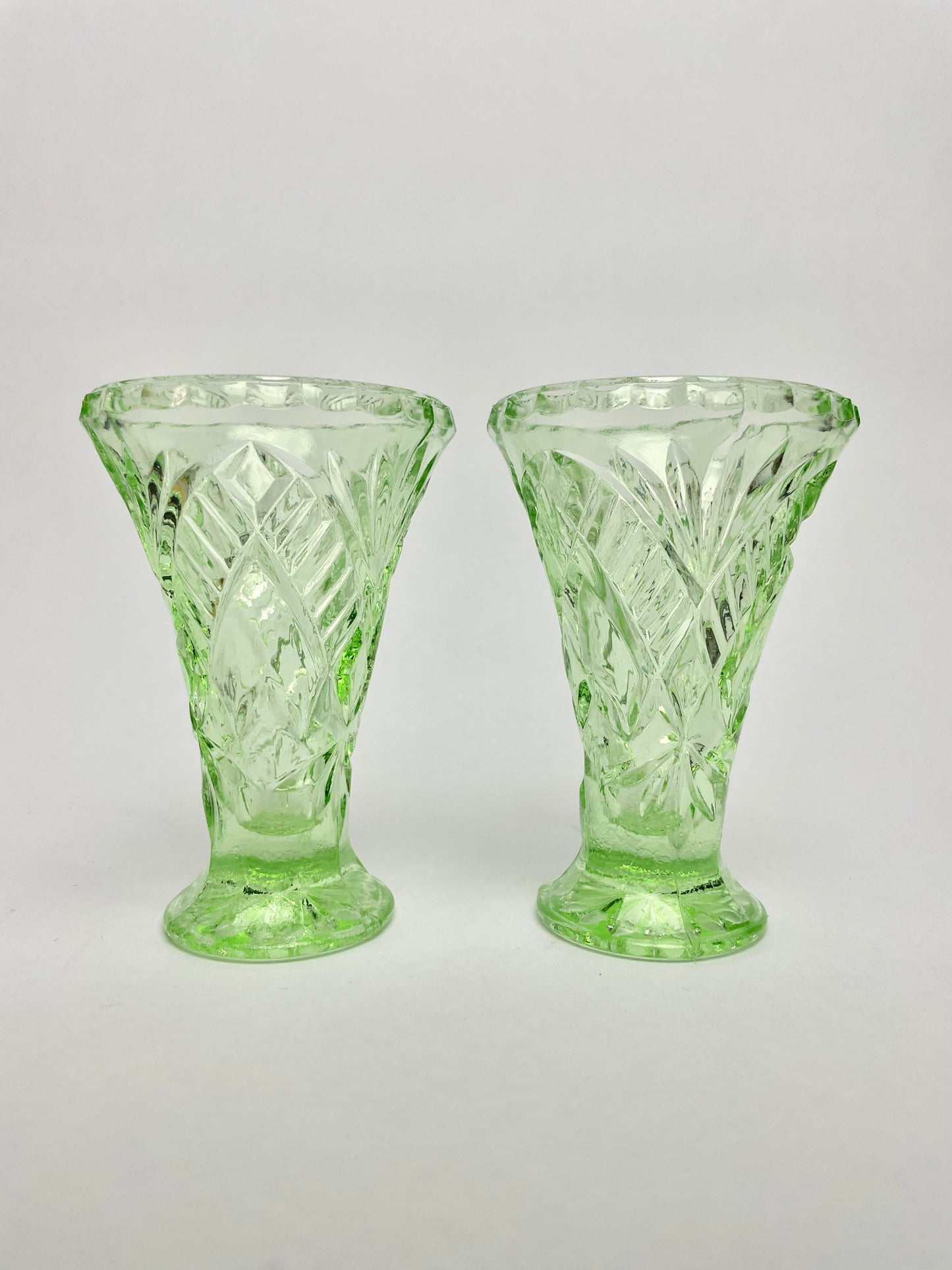 Small Depression Glass Vases