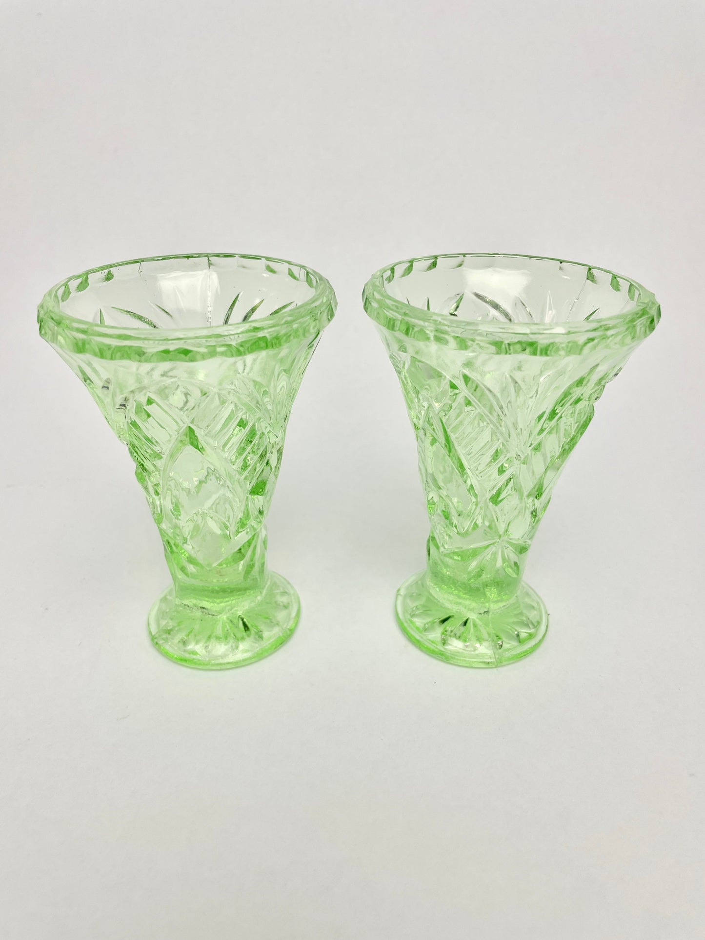 Small Depression Glass Vases