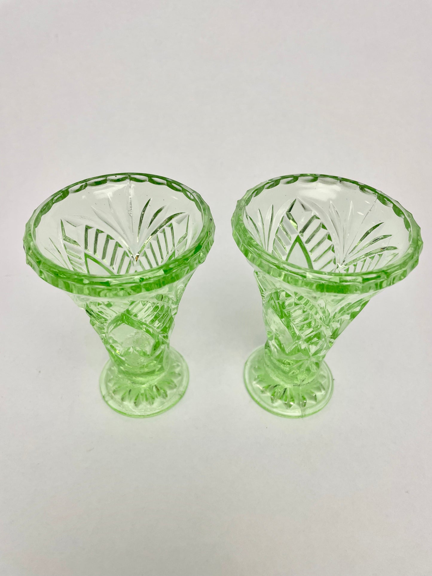 Small Depression Glass Vases