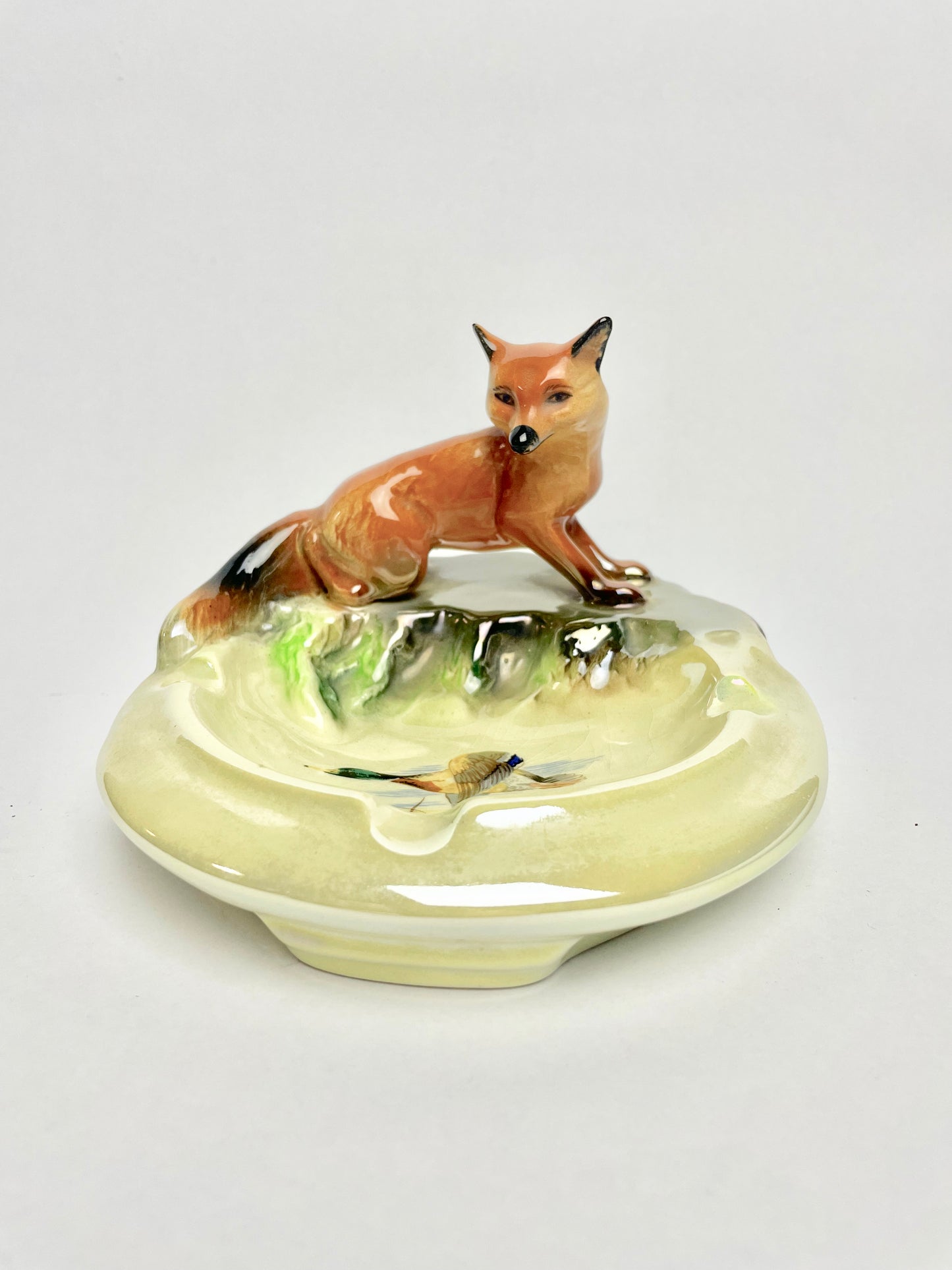 Wembley Ware Fox with Large Duck Transfer Ashtray