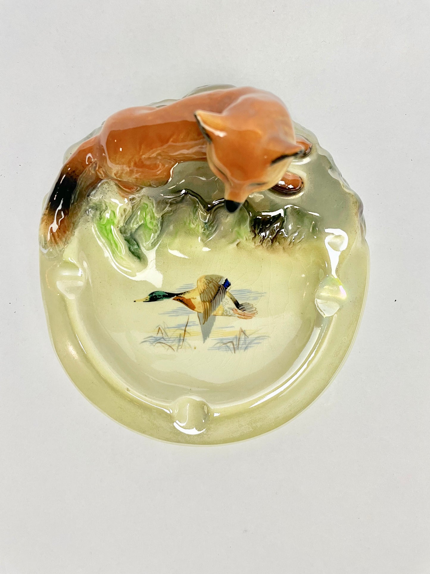 Wembley Ware Fox with Large Duck Transfer Ashtray