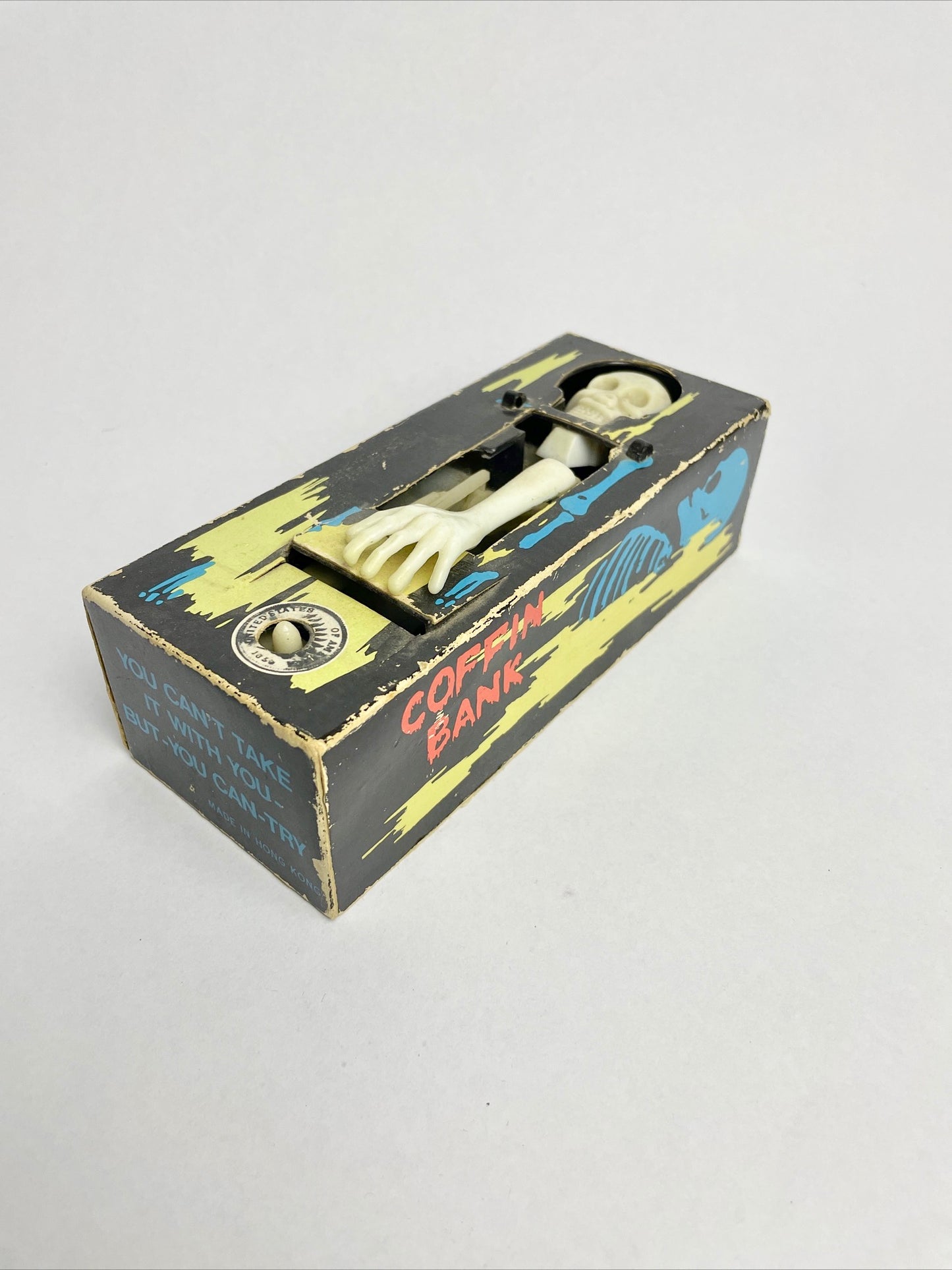 Vintage Coffin Bank Everlast Wind Up Halloween Money Bank Hong Kong