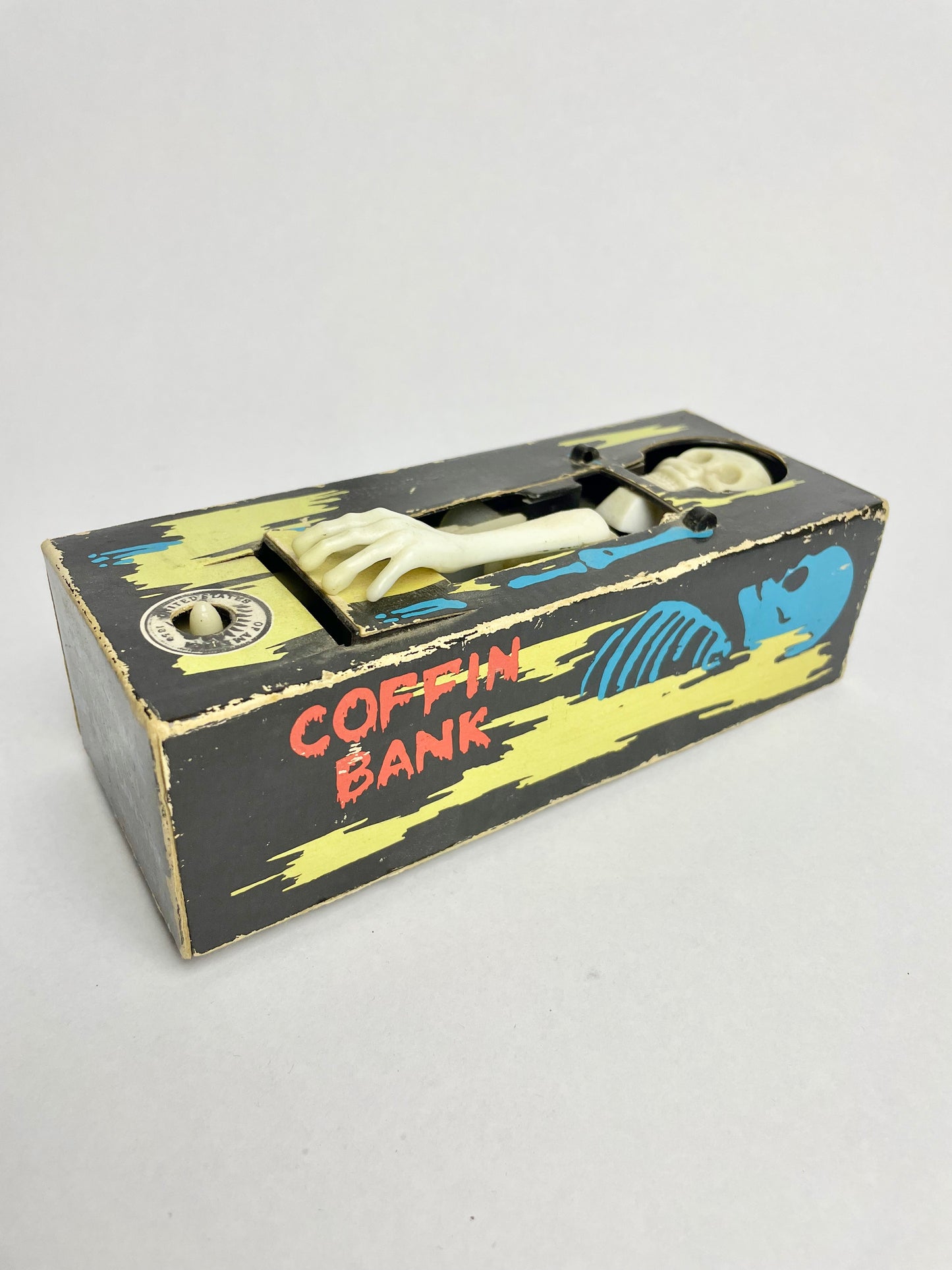 Vintage Coffin Bank Everlast Wind Up Halloween Money Bank Hong Kong