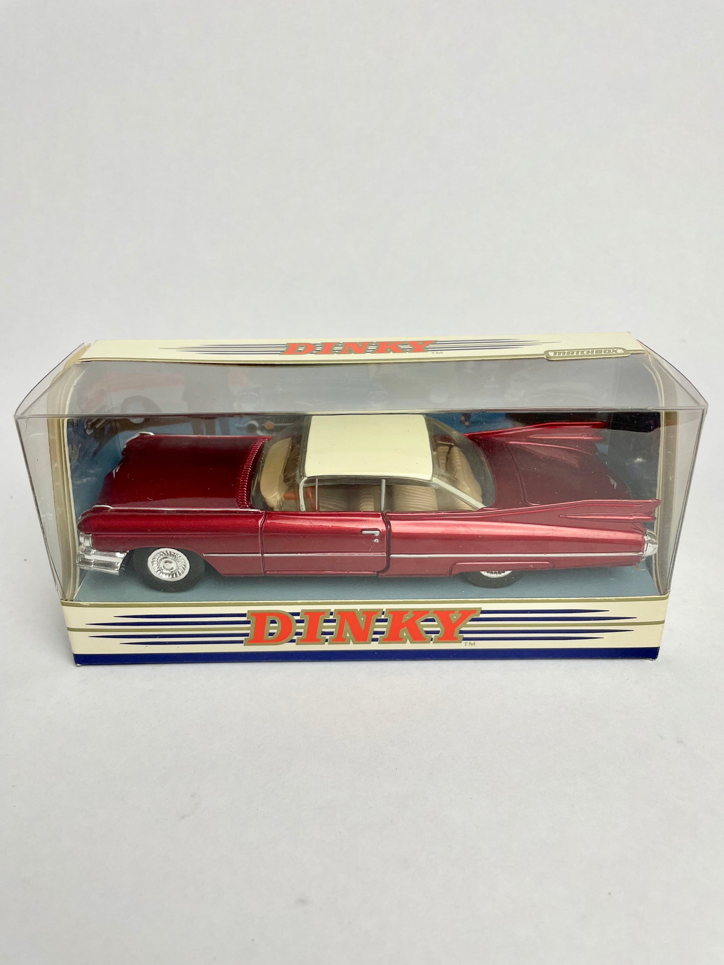 Dinky by Matchbox DY-7 1959 Cadillac Coupe de Ville Deep Metallic Red, White