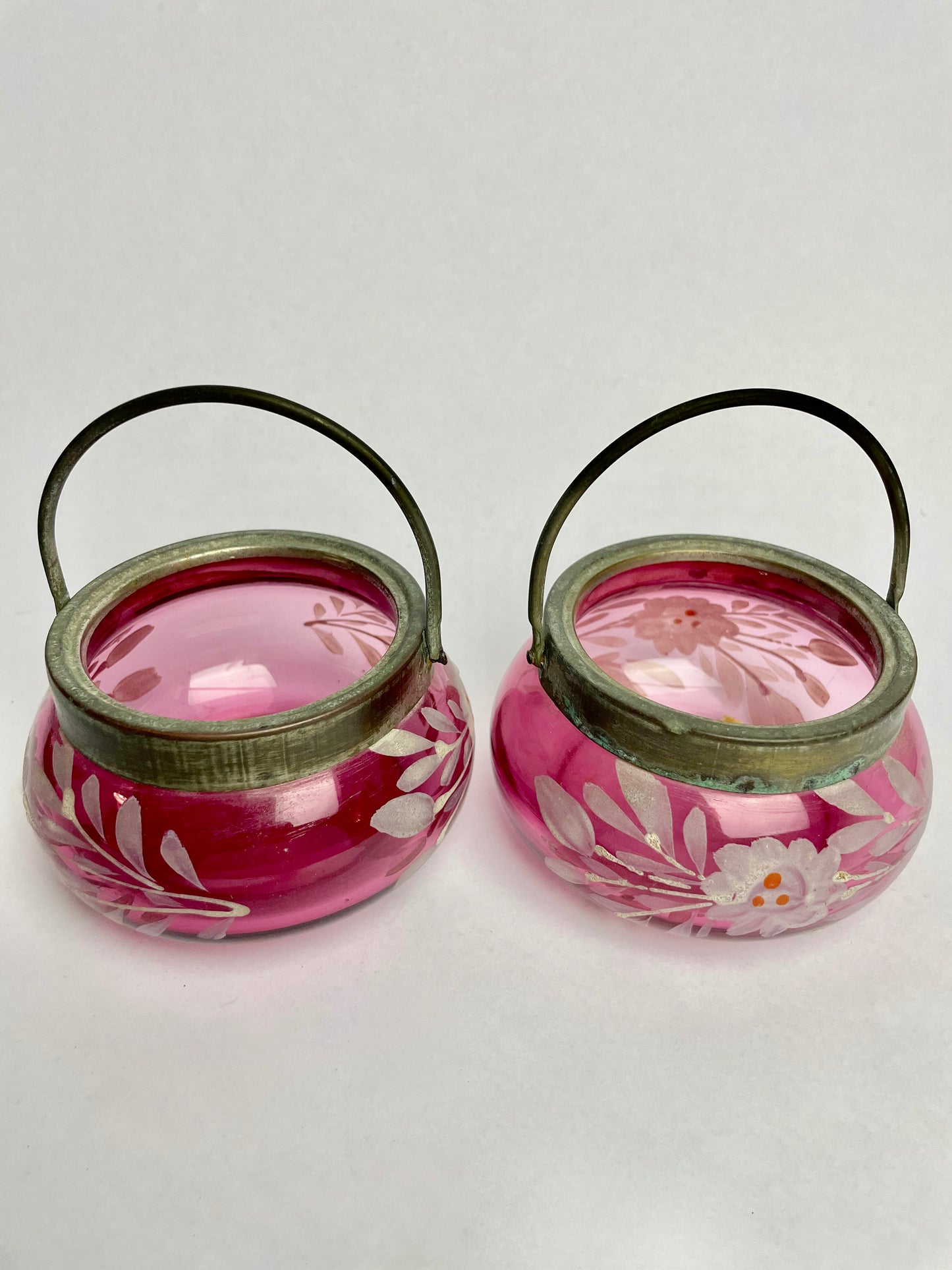 Victorian Hand-painted Sugar Bowls with handles