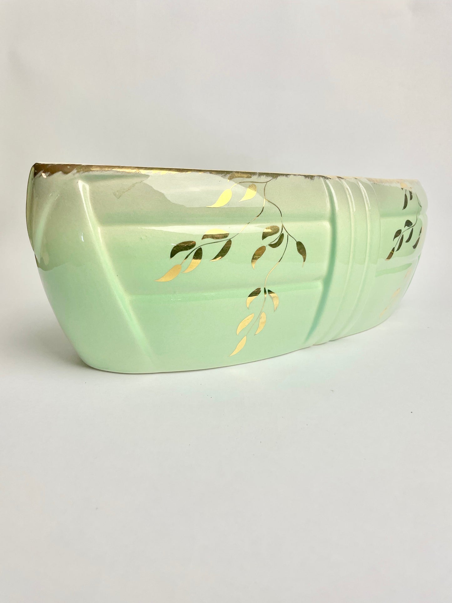 Large Vintage Pates Trough Vase Bowl