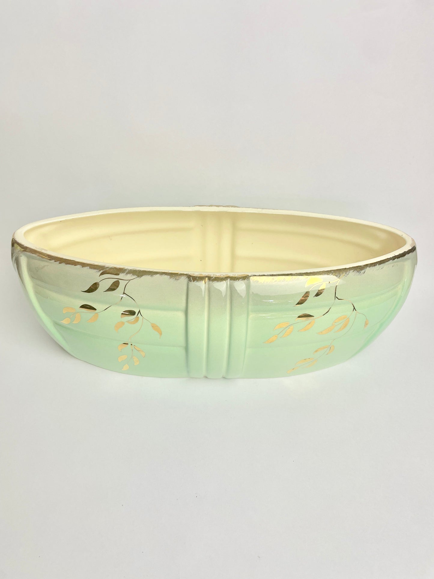 Large Vintage Pates Trough Vase Bowl