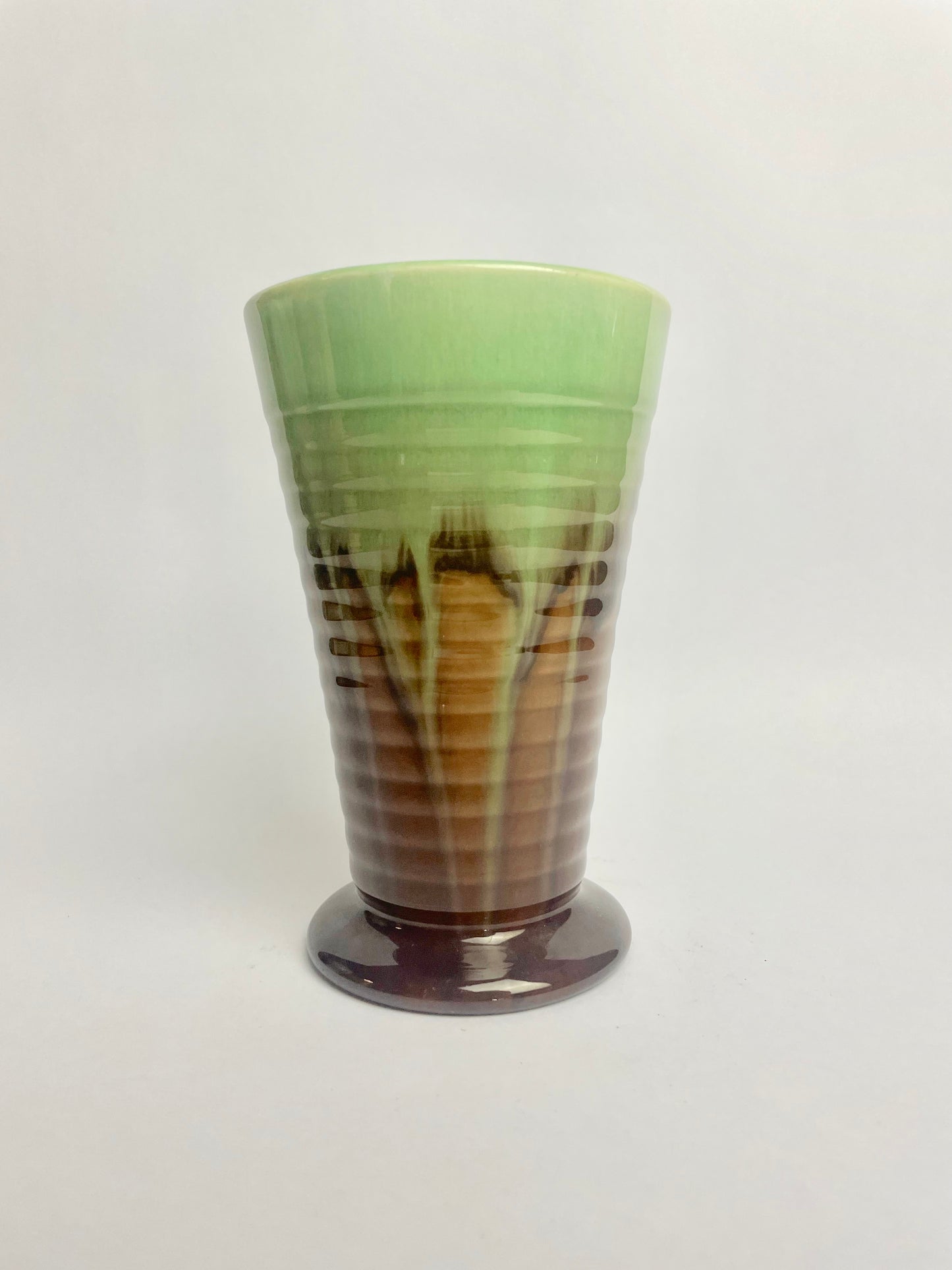 Newtone Pottery Sydney Ribbed Drip Glaze Vase