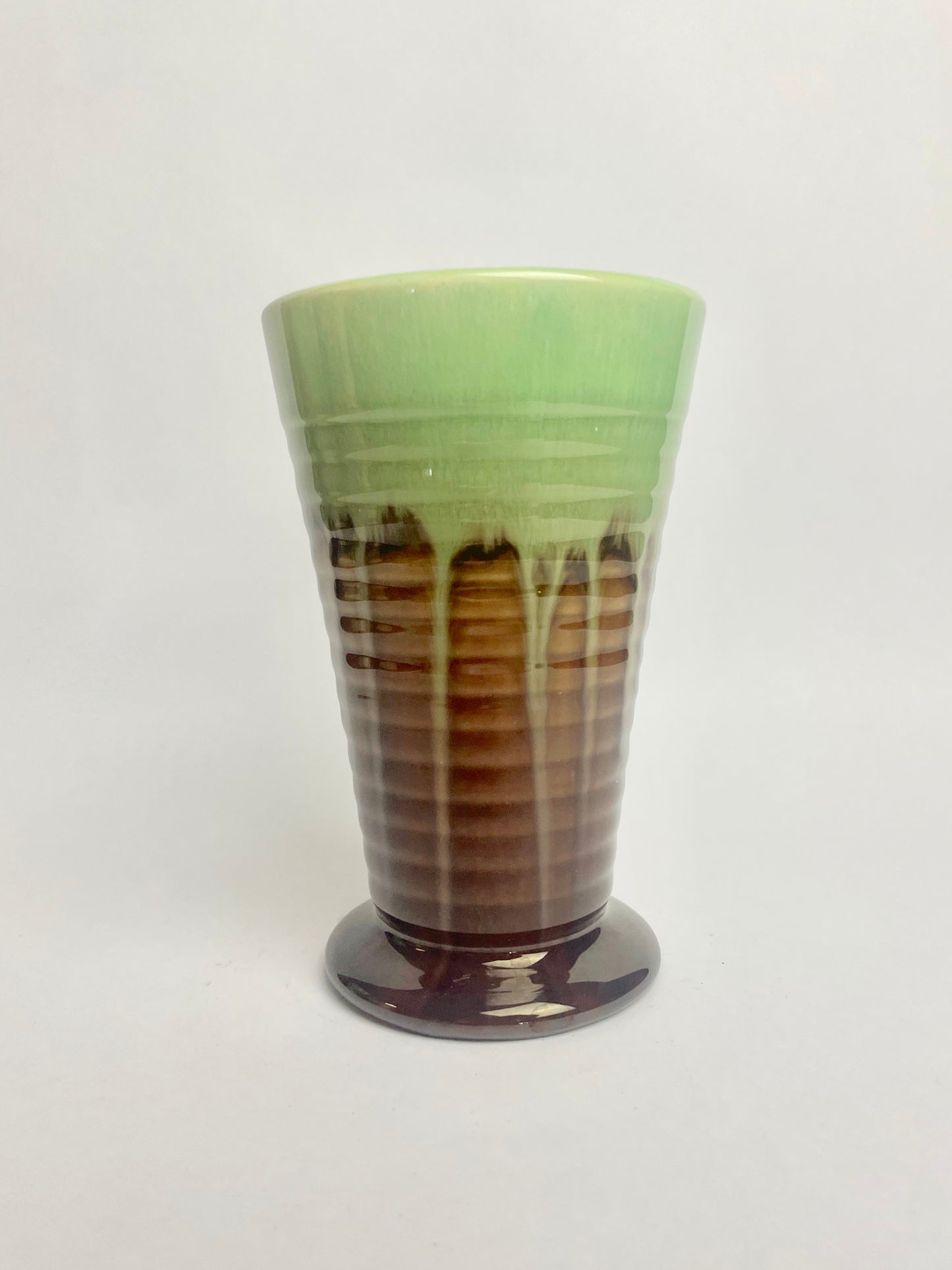 Newtone Pottery Sydney Ribbed Drip Glaze Vase