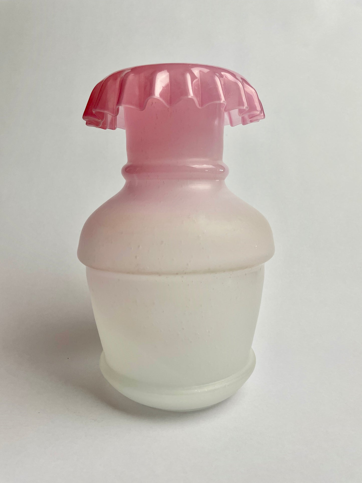 Victorian Pink and White Satin Vase