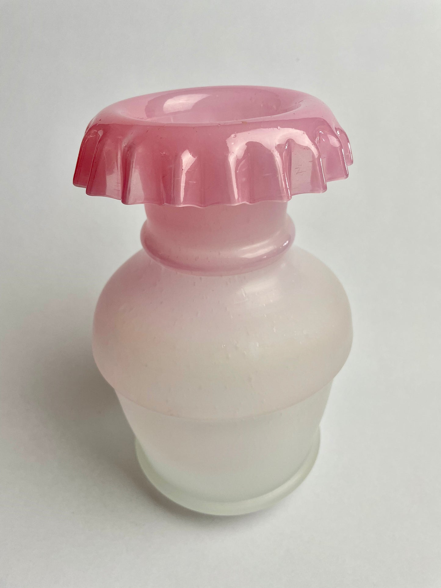 Victorian Pink and White Satin Vase