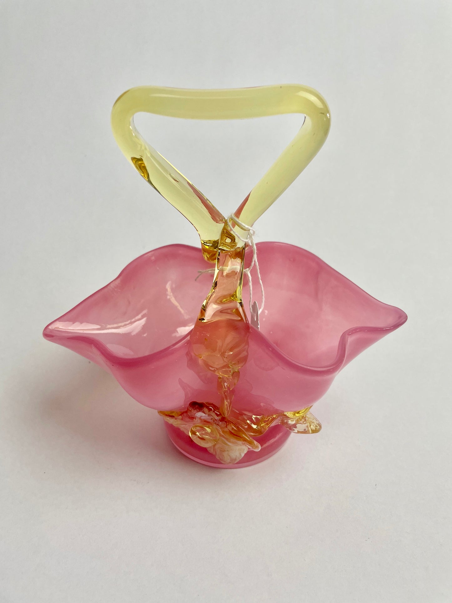 Pink Victorian Glass Basket
