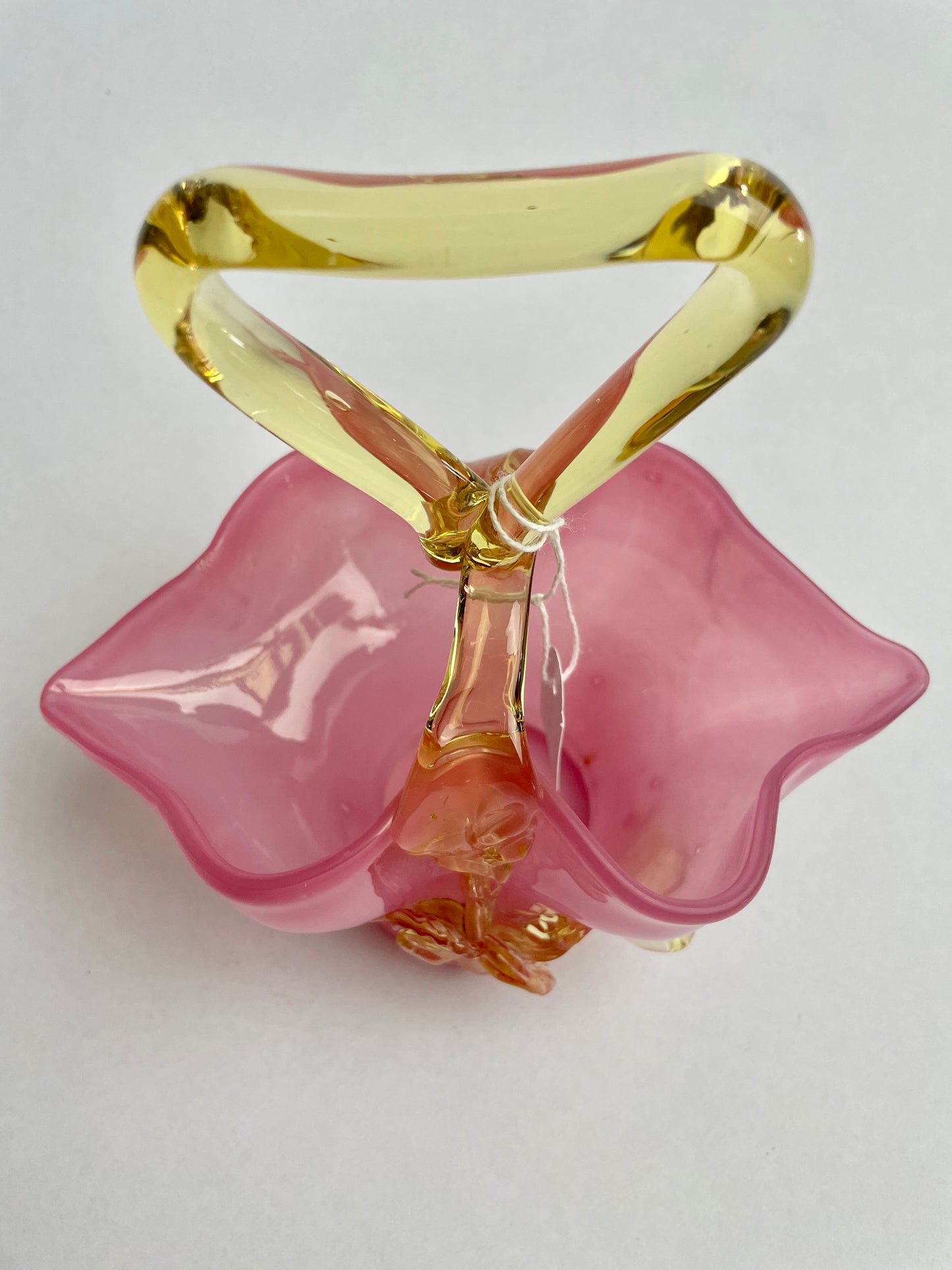 Pink Victorian Glass Basket