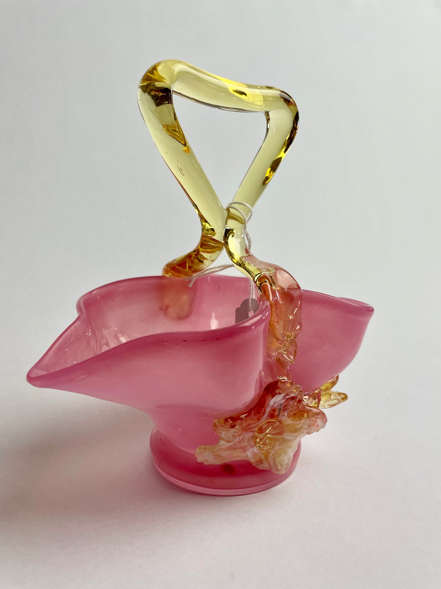 Pink Victorian Glass Basket