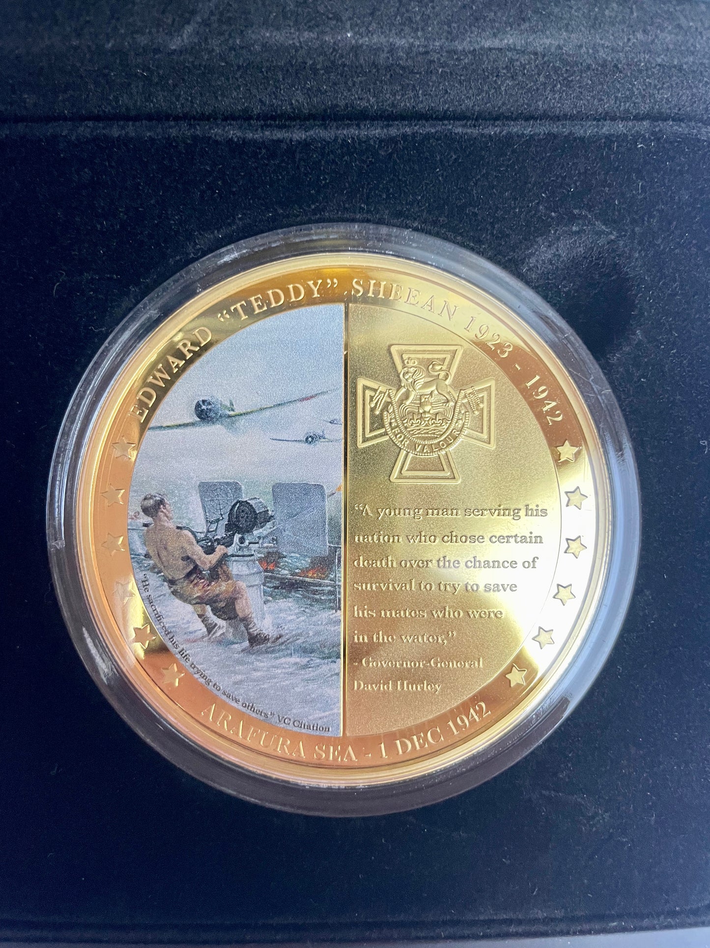 Teddy Sheean VC At Last Golden Proof Coin