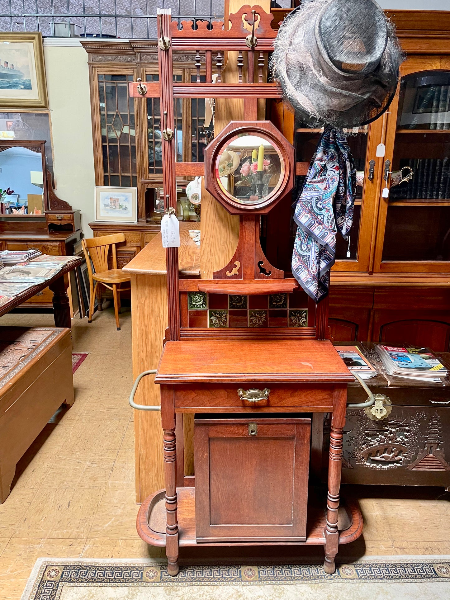 Antique Victorian Oak Hallstand