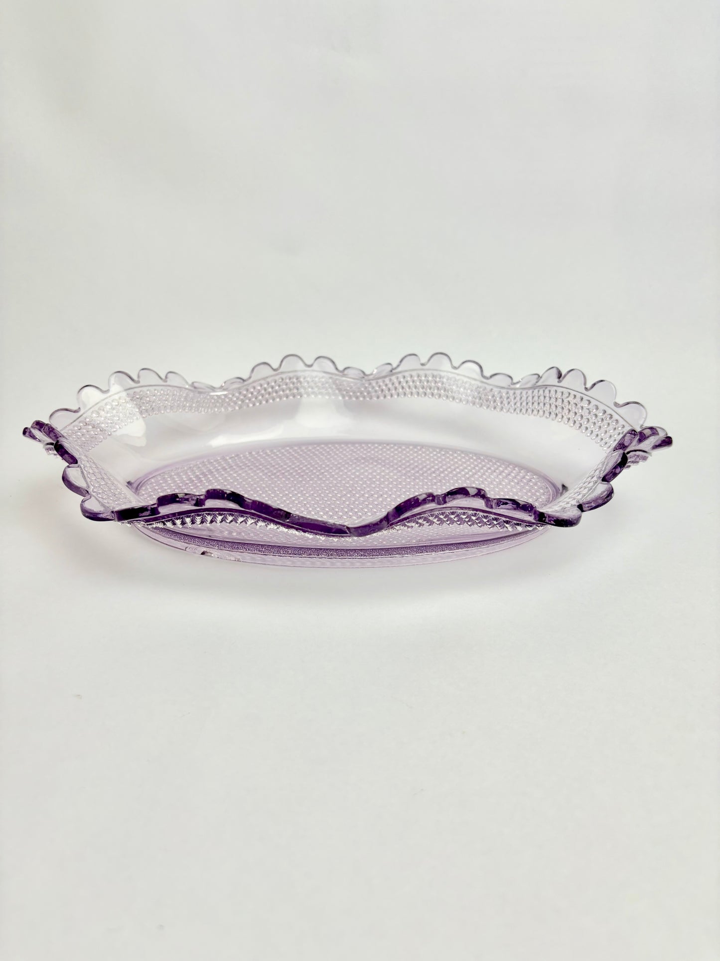Amethyst Hobnail Glass Platter