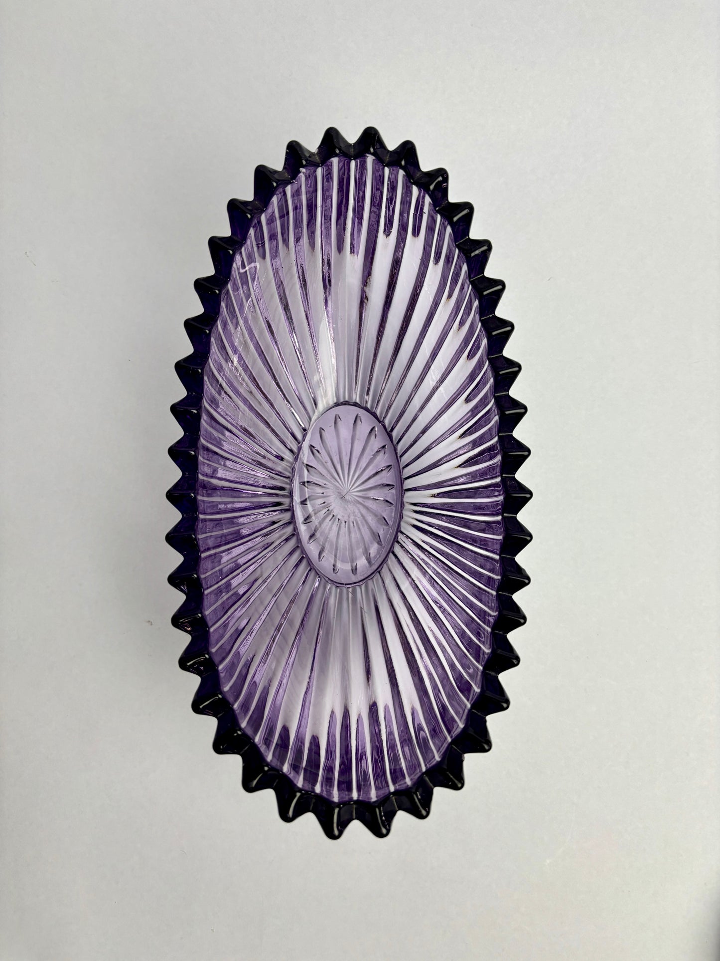 Antique Sowerby Amethyst Glass Fruit Bowl