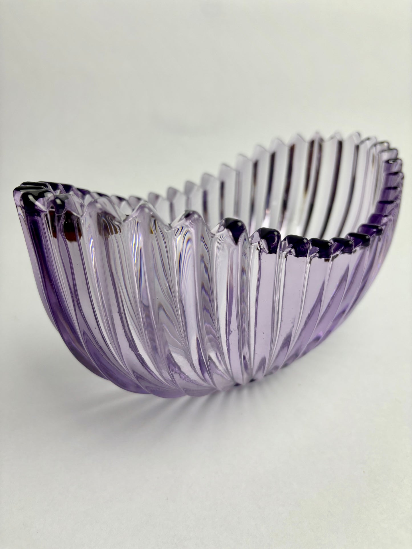 Antique Sowerby Amethyst Glass Fruit Bowl