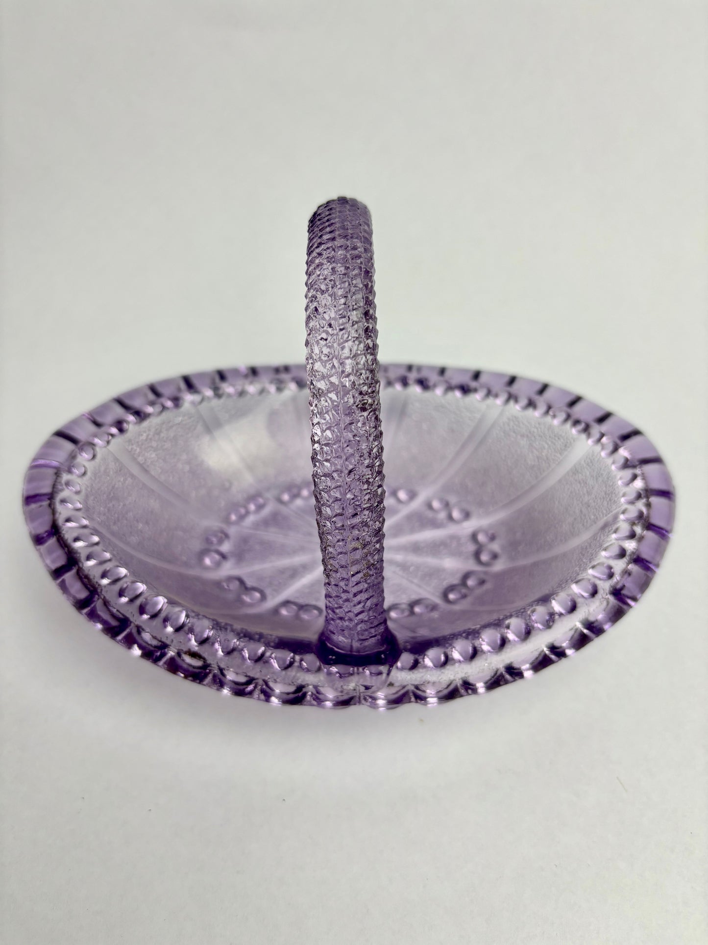 Antique Amethyst Glass Basket