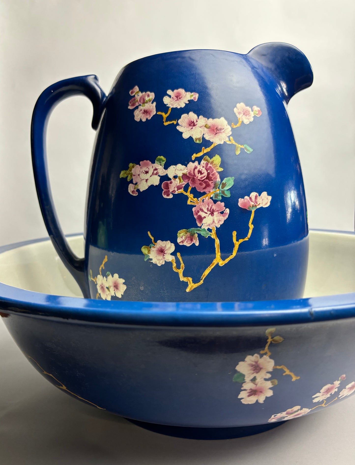 Herbert Minton Wash Jug & Bowl Bathroom Set, scarce c1870