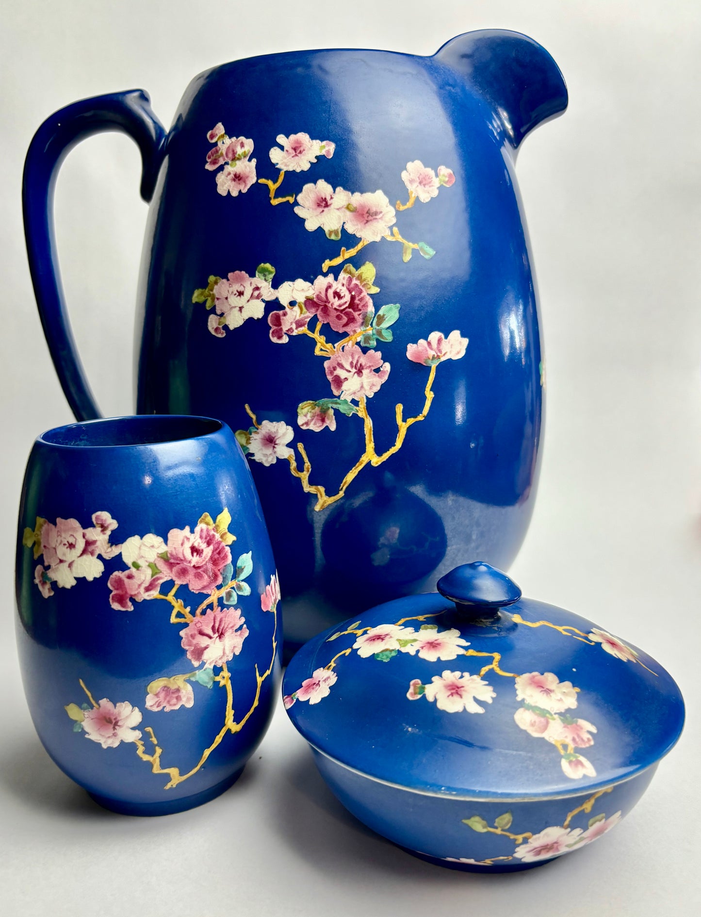 Herbert Minton Wash Jug & Bowl Bathroom Set, scarce c1870