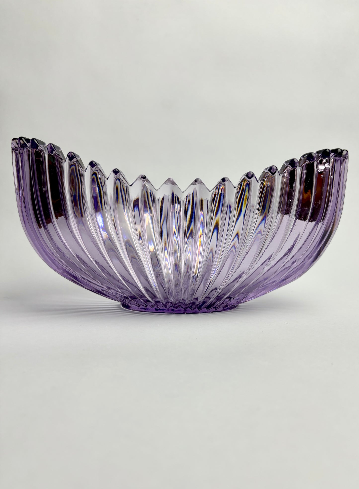Antique Sowerby Amethyst Glass Fruit Bowl
