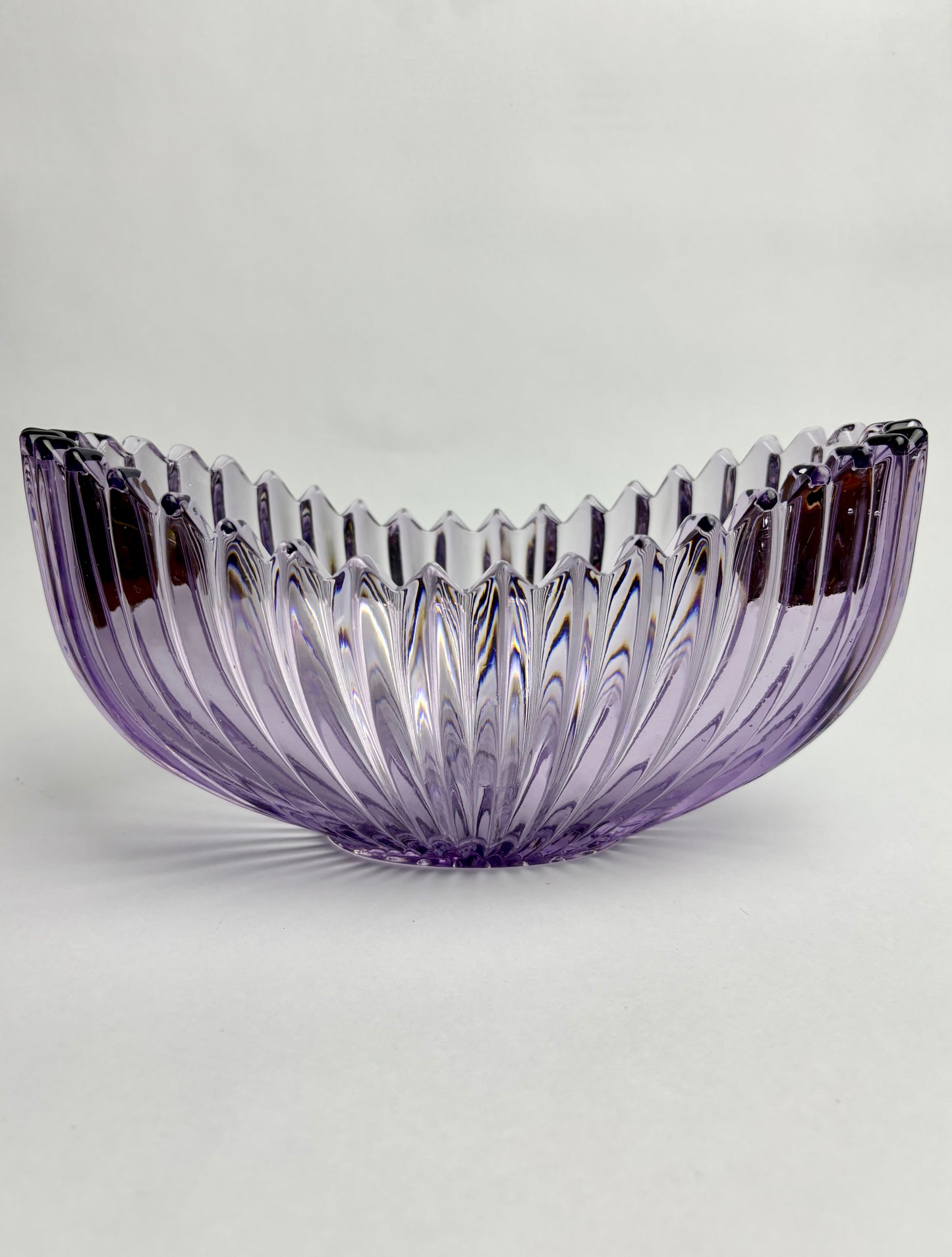 Antique Sowerby Amethyst Glass Fruit Bowl